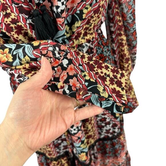 NWT Allison NY Gigi Maxi Dress Floral Patchwork Long Sleeve Bohemian Size Small - Picture 10 of 16